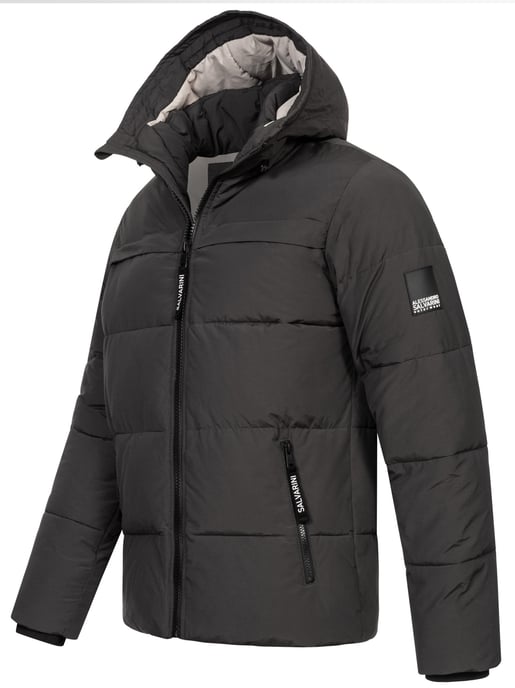 Chaqueta acolchada de invierno para hombre Alessandro Salvarini AS-334 con capucha forrada - Image 3
