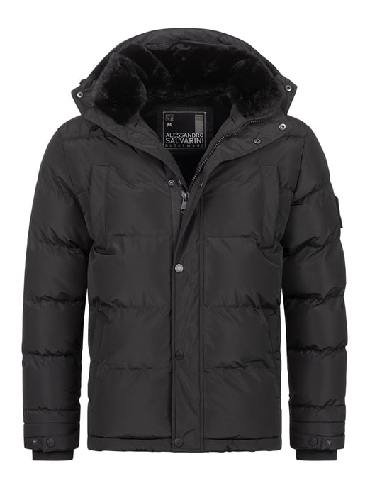 Chaqueta de invierno para hombre Alessandro Salvarini AS-326 con forro de borreguito y capucha extraíble - Image 1