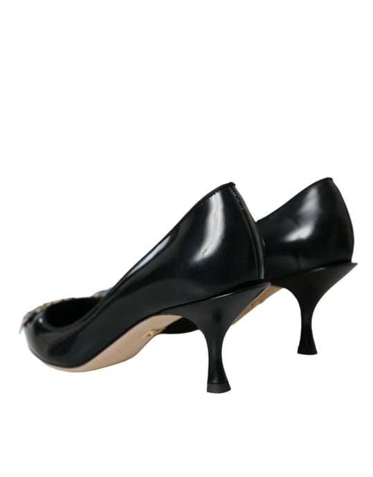 Zapatos de tacón de charol con tacones adornados - Image 4
