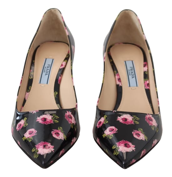 Zapatos de Tacón Impreso de Cuero Sintético Floral - Image 6