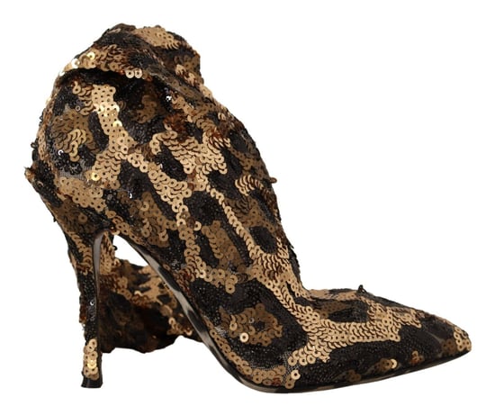 Zapatos de tacón de leopardo con lentejuelas - Image 1