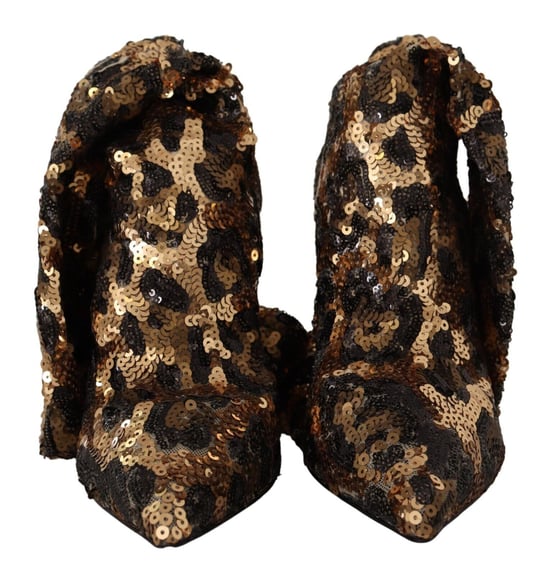 Zapatos de tacón de leopardo con lentejuelas - Image 2