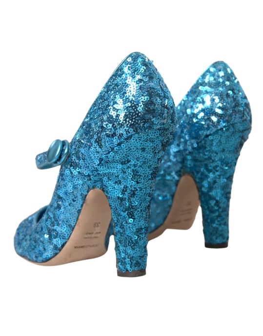 Zapatos de tacón alto Mary Jane con lentejuelas - Image 4