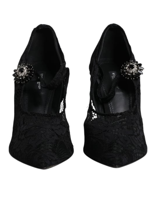 Zapatos de Tacón Alto de Encaje Negros - Image 2