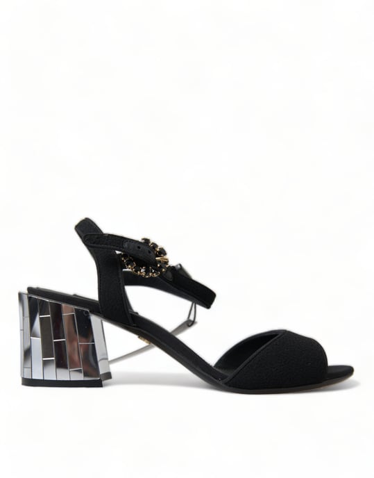 Sandalias de Tacón Espejo Negros - Image 1