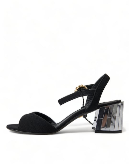 Sandalias de Tacón Espejo Negros - Image 6