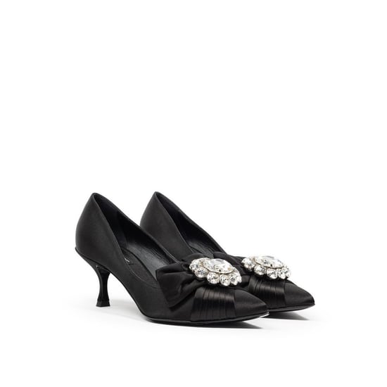 Zapatos de tacón con lazo Satinado Negro Cr1176aw428 - Image 2