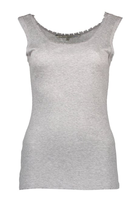 Camiseta sin mangas de canalé con borde sin terminar - Image 1