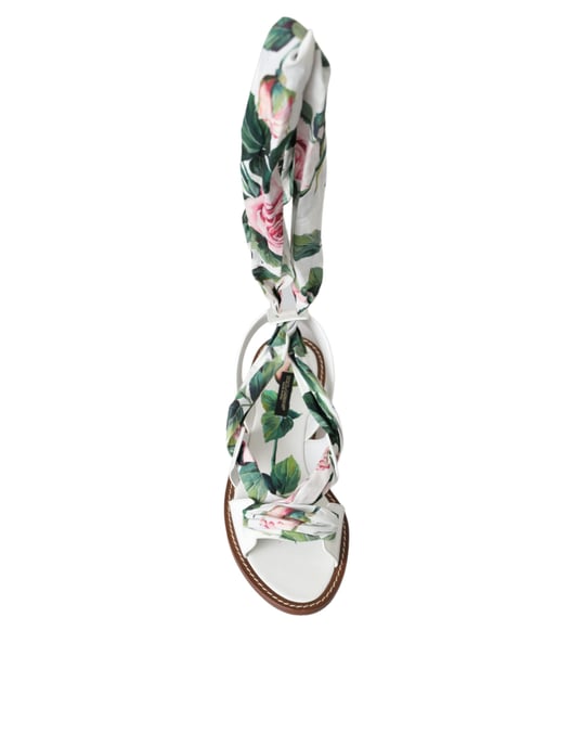 Sandalias Planas de Cuero con Estampado de Rosas - Estilo Casual - Image 6