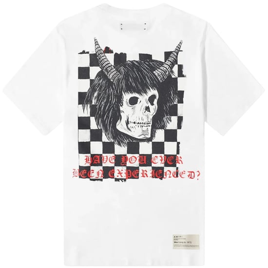 Camiseta Blanca Con Calavera A Cuadros De Amiri Wes Lang - Image 2