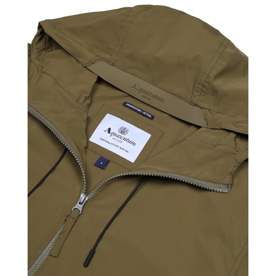 Chaqueta Cortavientos Elástica Con Capucha Aquascutum Active Verde Militar - Image 4