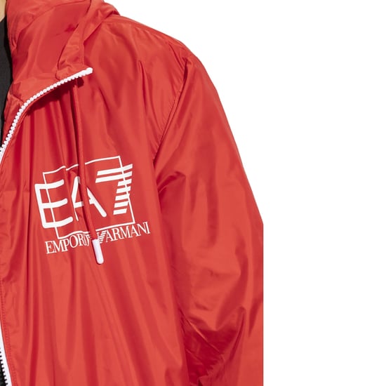Chaqueta Con Capucha Roja Con Logotipo Llamativo De Ea7 - Image 3