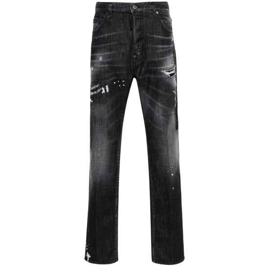 Pantalones Vaqueros Negros Dsquared2 642 Con Efecto Salpicado De Pintura Para Hombre - Image 1