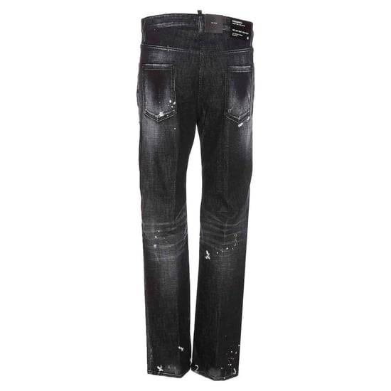 Pantalones Vaqueros Negros Dsquared2 642 Con Efecto Salpicado De Pintura Para Hombre - Image 2