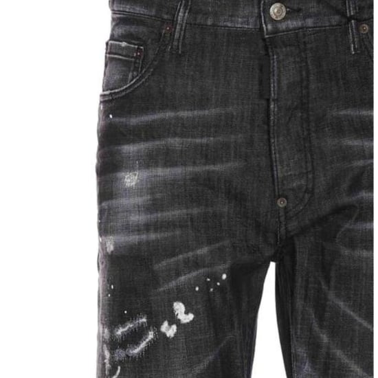 Pantalones Vaqueros Negros Dsquared2 642 Con Efecto Salpicado De Pintura Para Hombre - Image 3