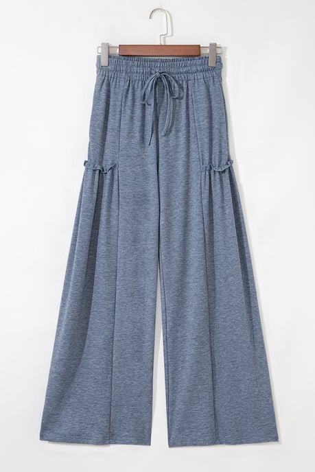 Pantalones de pierna ancha con bolsillo y volantes - Image 6