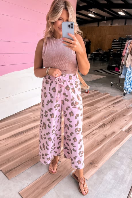 Pantalones de Pierna Ancha con Estampado de Leopardo - Image 3