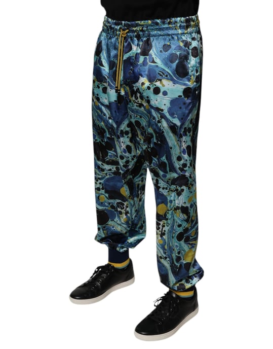 Pantalones de Estampado de Mármol Abstracto - Image 3