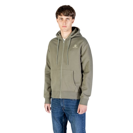 Sudadera Con Capucha Aquascutum Active Con Cremallera Completa Y Logotipo Pequeño, Color Verde Militar - Image 2