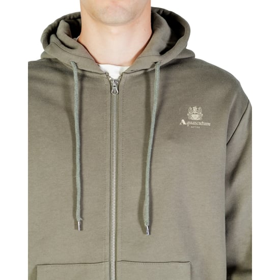 Sudadera Con Capucha Aquascutum Active Con Cremallera Completa Y Logotipo Pequeño, Color Verde Militar - Image 4