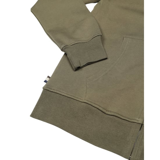 Sudadera Con Capucha Aquascutum Active Con Cremallera Completa Y Logotipo Pequeño, Color Verde Militar - Image 6