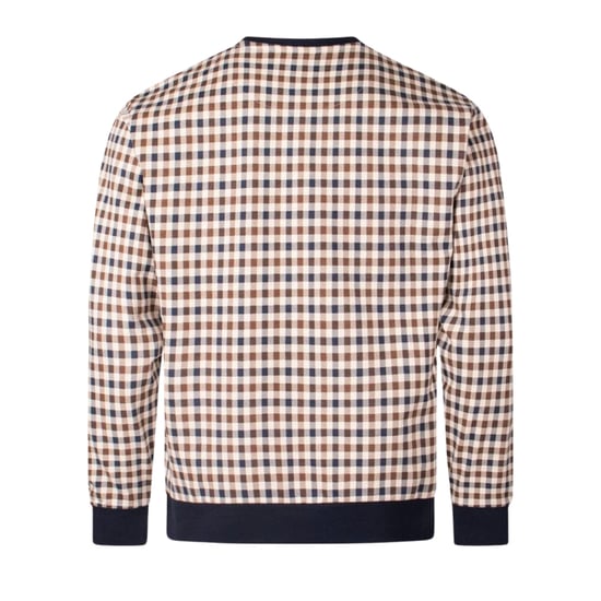 Sudadera Aquascutum Active Iconic Con Cuello Redondo Y Cuadros Beige - Image 2