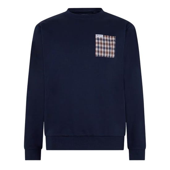 Sudadera Aquascutum Active Macro Iconic Pocket Crewneck Azul Marino - Image 1