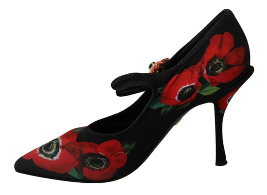 Zapatos de tacón Mary Jane con flores de amapolas - Image 2