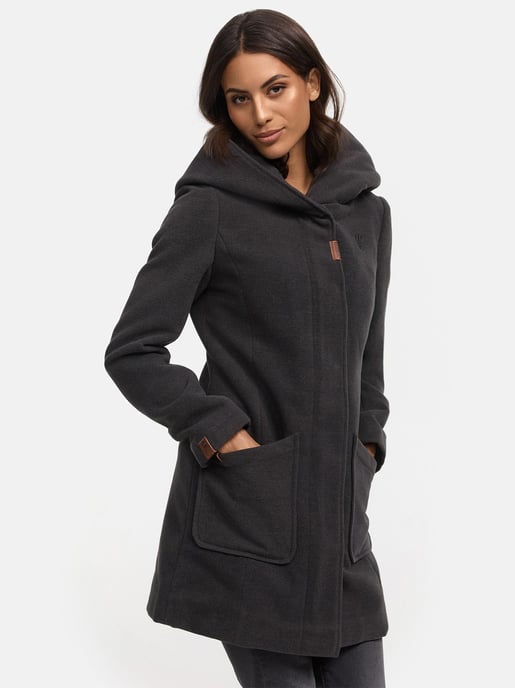 Abrigo de invierno Marikoo para mujer con capucha y corte entallado - Image 3