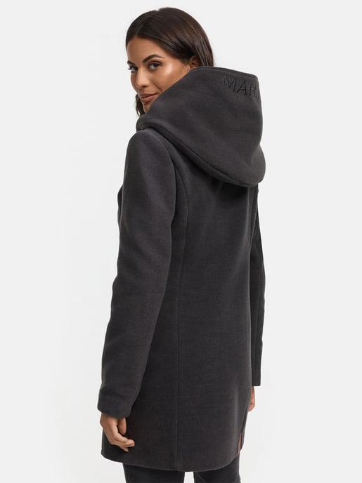 Abrigo de invierno Marikoo para mujer con capucha y corte entallado - Image 4