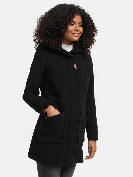 Abrigo de invierno Marikoo para mujer con capucha y corte entallado - Image 2