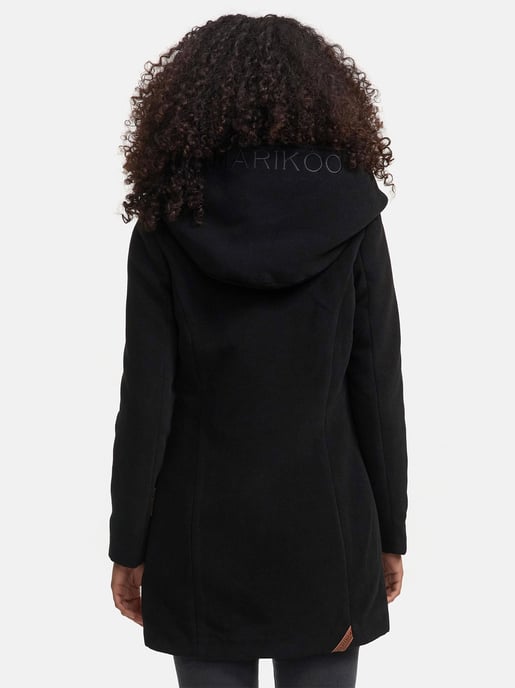 Abrigo de invierno Marikoo para mujer con capucha y corte entallado - Image 3