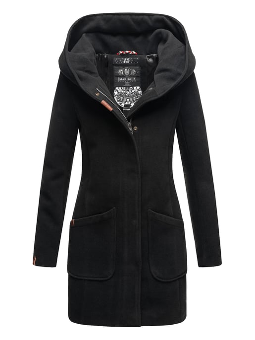 Abrigo de invierno Marikoo para mujer con capucha y corte entallado - Image 4