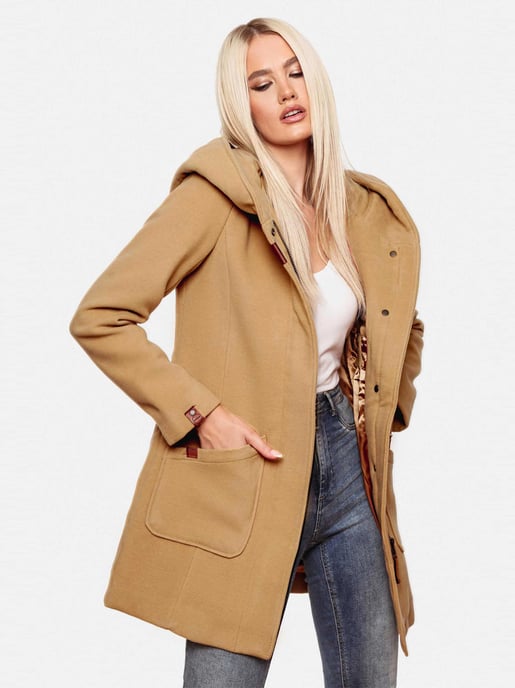 Abrigo de invierno Marikoo para mujer con capucha y corte entallado - Image 2