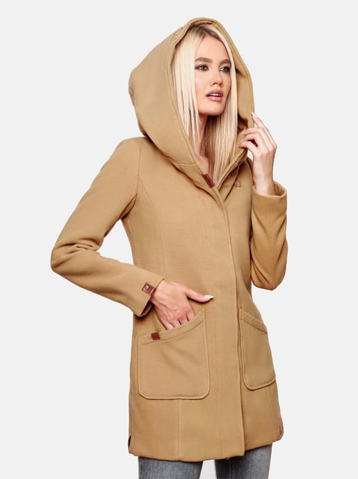 Abrigo de invierno Marikoo para mujer con capucha y corte entallado - Image 3