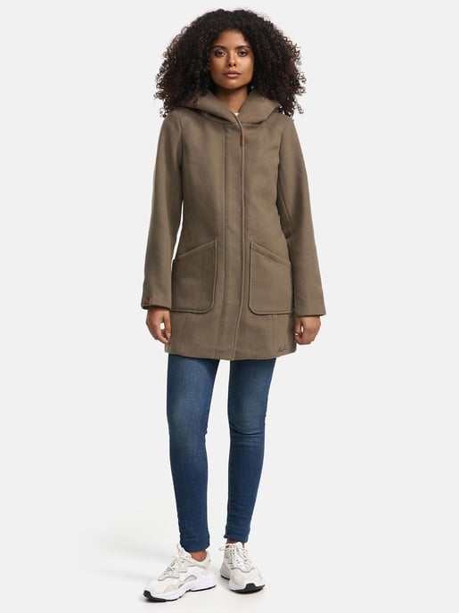 Abrigo de invierno Marikoo para mujer con capucha y corte entallado - Image 2