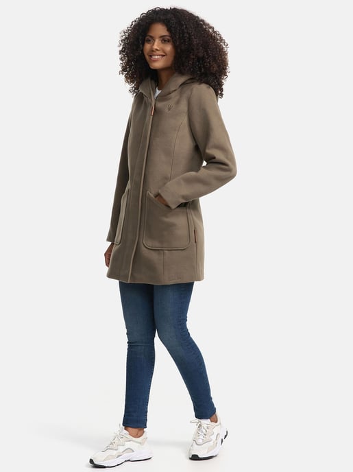 Abrigo de invierno Marikoo para mujer con capucha y corte entallado - Image 3