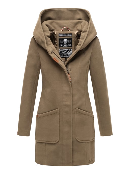 Abrigo de invierno Marikoo para mujer con capucha y corte entallado - Image 5