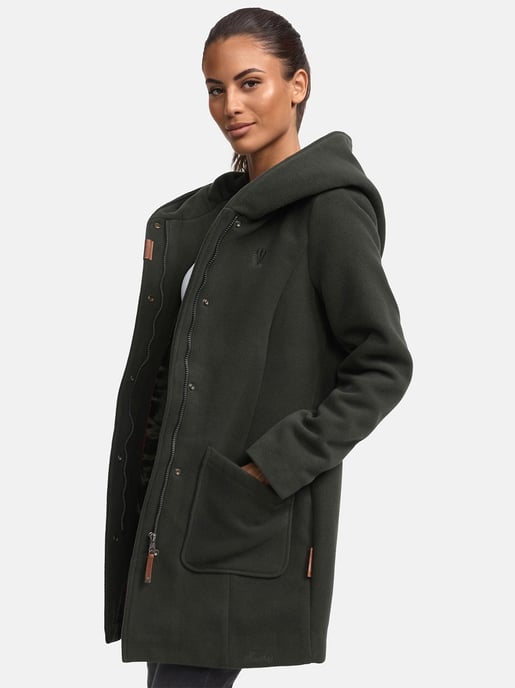 Abrigo de invierno Marikoo para mujer con capucha y corte entallado - Image 1