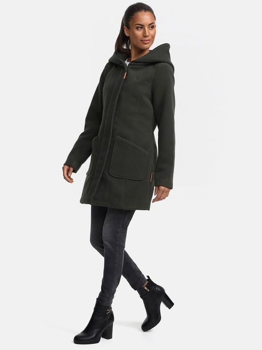 Abrigo de invierno Marikoo para mujer con capucha y corte entallado - Image 3