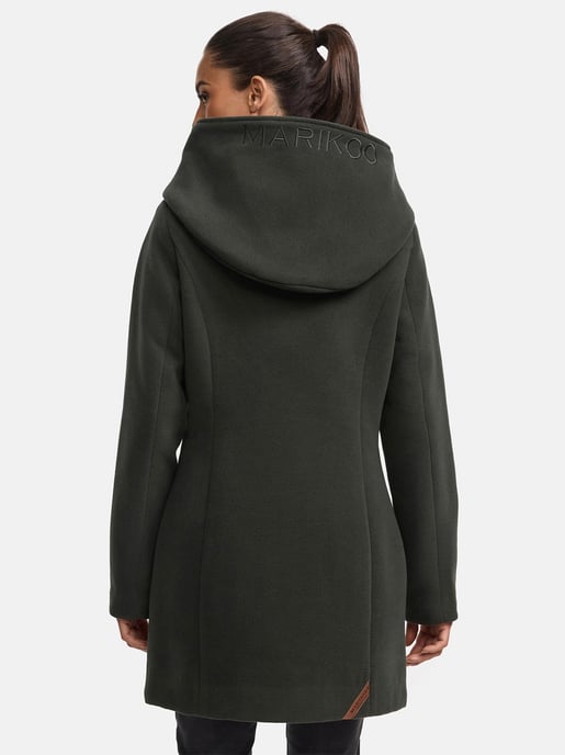 Abrigo de invierno Marikoo para mujer con capucha y corte entallado - Image 4