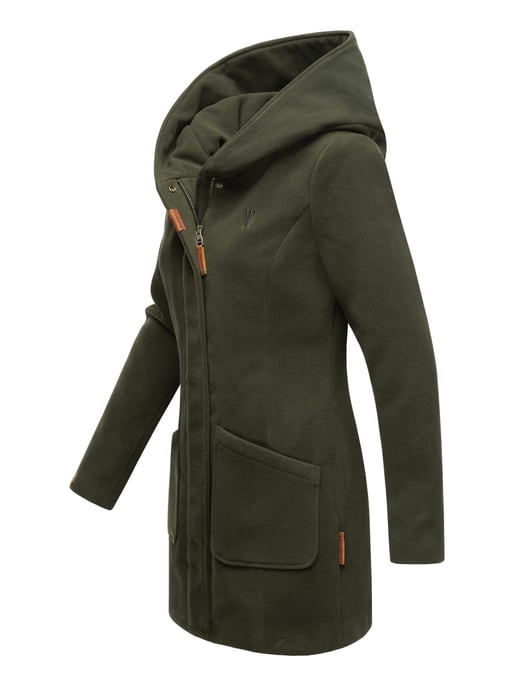 Abrigo de invierno Marikoo para mujer con capucha y corte entallado - Image 6