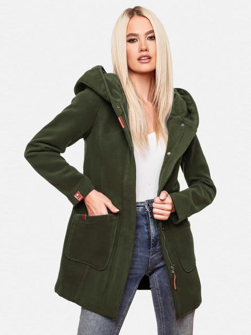 Abrigo de invierno Marikoo para mujer con capucha y corte entallado - Image 2