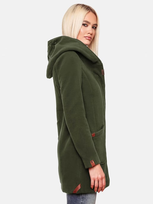 Abrigo de invierno Marikoo para mujer con capucha y corte entallado - Image 3