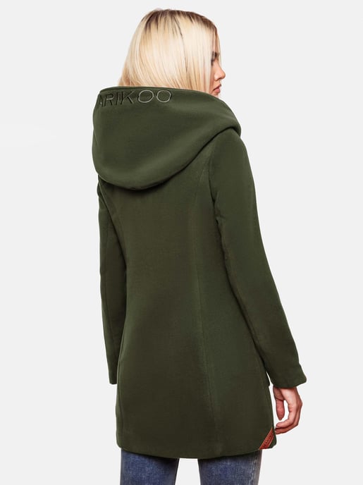 Abrigo de invierno Marikoo para mujer con capucha y corte entallado - Image 4