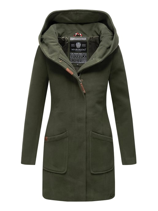 Abrigo de invierno Marikoo para mujer con capucha y corte entallado - Image 5