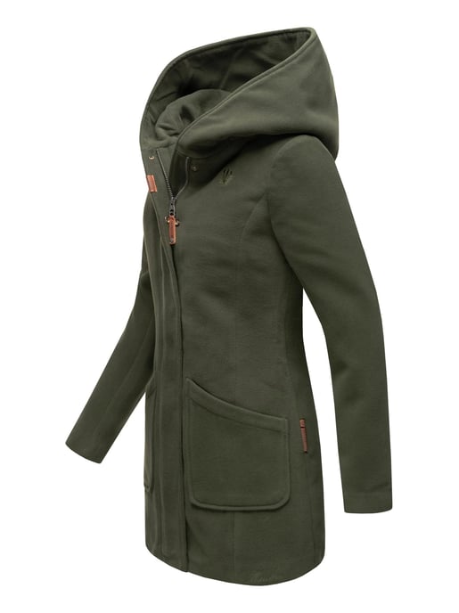 Abrigo de invierno Marikoo para mujer con capucha y corte entallado - Image 6