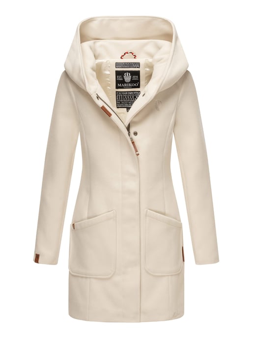Abrigo de invierno Marikoo para mujer con capucha y corte entallado - Image 4