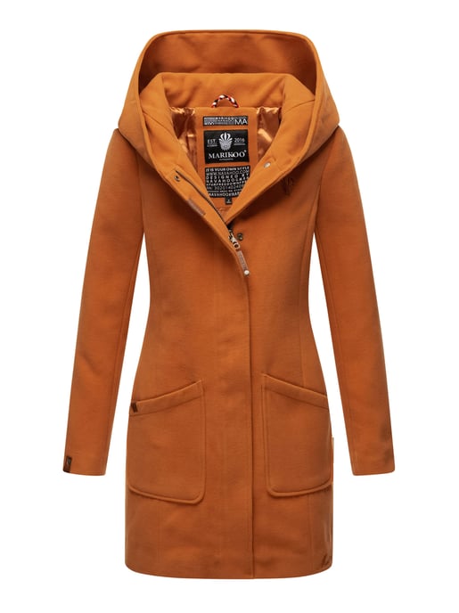 Abrigo de invierno Marikoo para mujer con capucha y corte entallado - Image 1