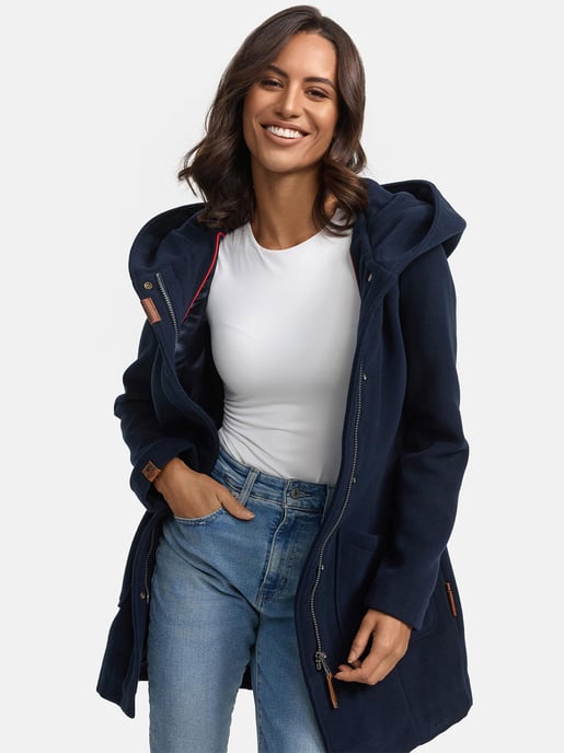 Abrigo de invierno Marikoo para mujer con capucha y corte entallado - Image 2